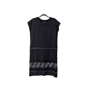 All‎ Saints Emeline Maxi Dress lace inset boxy cut little black dress size 00